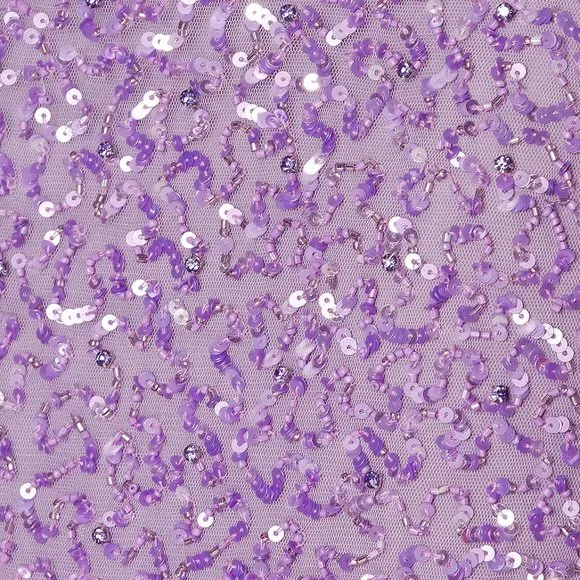 retrofete Jean Mini Dress Lavender Light Purple Crystal Sequin Off Shoulder XS - Picture 5 of 5